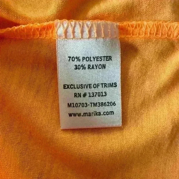 Marika Tek Orange Activewear Women's Top (168) - Picture 10 of 13